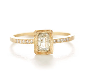 Blockette Opaque Diamond Ring