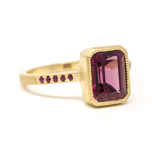 Jeweled Brahman Garnet Cocktail Ring