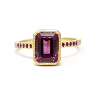 Jeweled Brahman Garnet Cocktail Ring