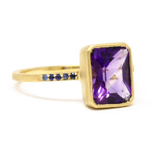 Jeweled Brahman Amethyst Cocktail Ring