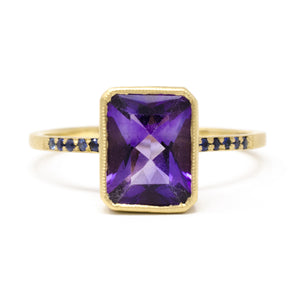 Jeweled Brahman Amethyst Cocktail Ring