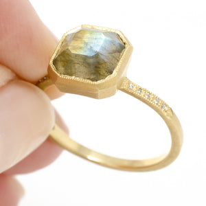 Labradorite Pave Cocktail Ring