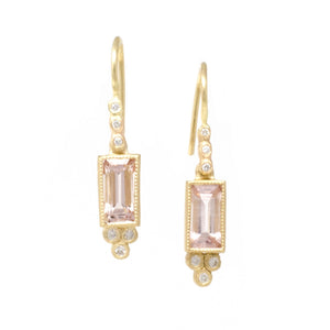 Holy Trinity Morganite Diamond Earrings