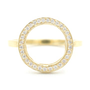 Blockette Round Open Halo Ring