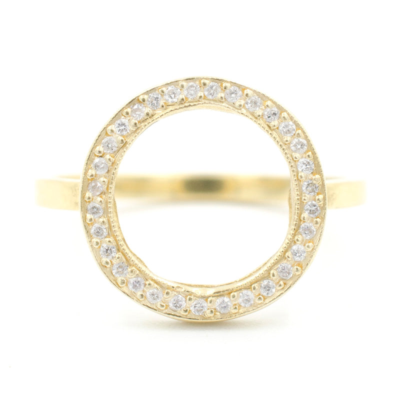 Blockette Round Open Halo Ring