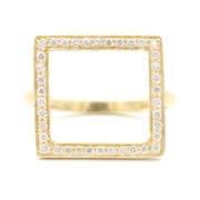 Blockette Square Open Halo Ring