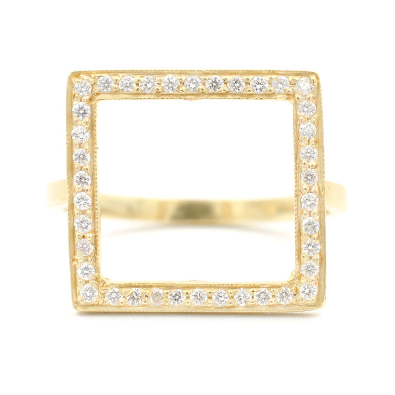 Blockette Square Open Halo Ring