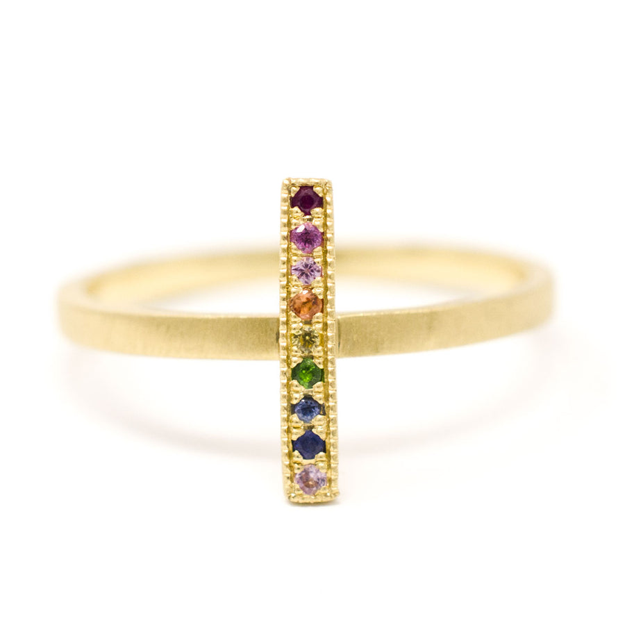 Walk The Line Rainbow Ring