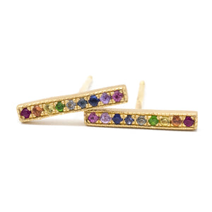 Walk the Line Rainbow Stud Earrings