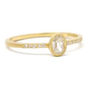 Blockette Dainty Oval Diamond Pave Ring