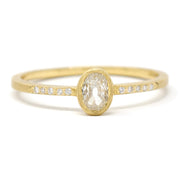 Blockette Dainty Oval Diamond Pave Ring
