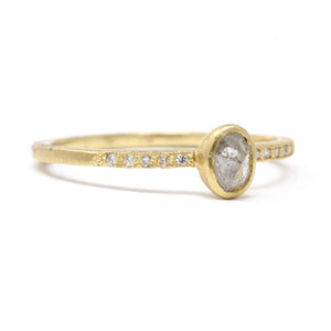 On Point Oval Opaque Diamond Pave Ring