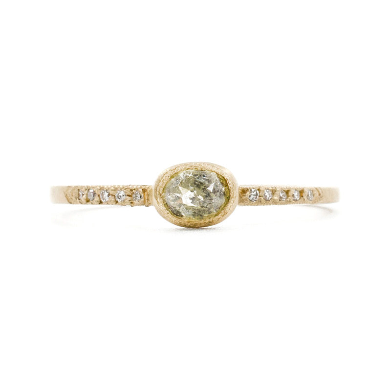 Delicate East-West Opaque Diamond Pave Ring