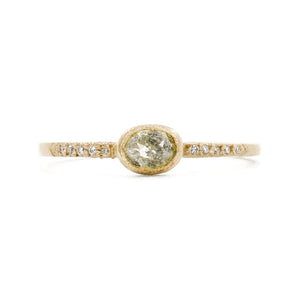 Delicate East-West Opaque Diamond Pave Ring