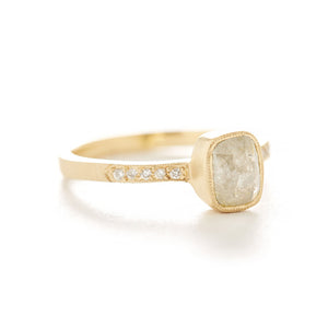 Blockette Oval Opaque Diamond Pave Ring