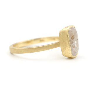 Blockette Cushion Opaque Diamond Ring