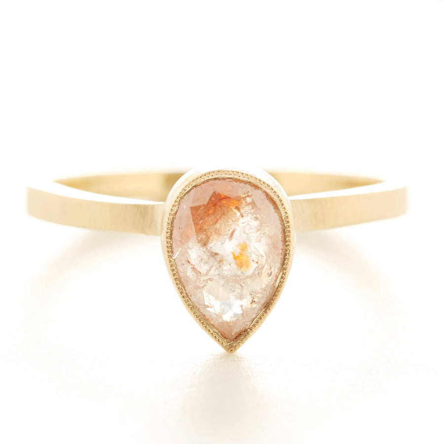 Blockette Pear Opaque Diamond Ring
