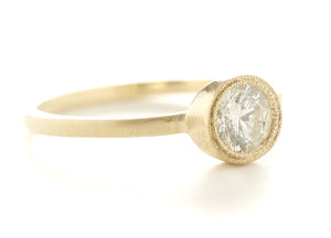 Blockette Round Solitaire Ring