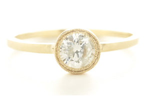 Blockette Round Solitaire Ring