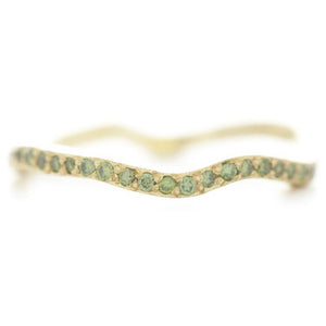 California Canyon Green Diamond Pave Band