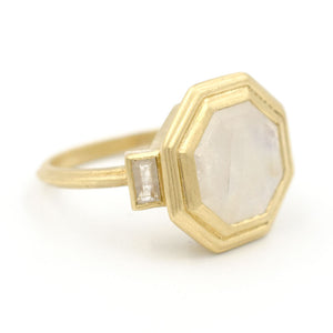 Clover Moonstone Ring