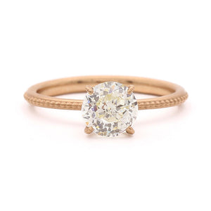 Mountings Clover Beaded Solitaire Ring
