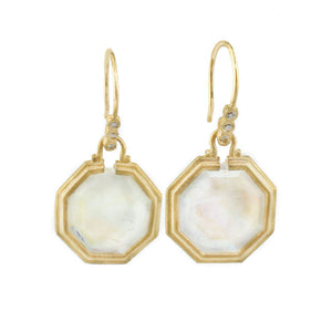 Clover Octagon Moonstone Earrings