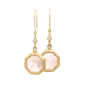 Clover Octagon Morganite Earrings