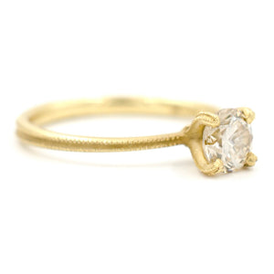 Clover Milgrain Champagne Diamond Ring