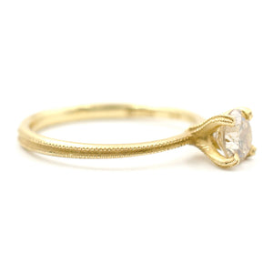 Clover Milgrain Champagne Diamond Ring