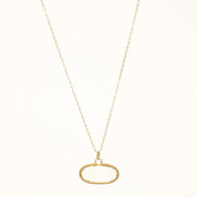 Clover Oblong Quartz Pendant Long Necklace