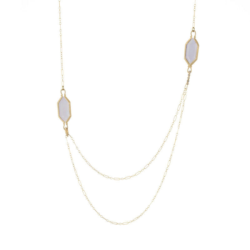 Clover Drape Hexagon Necklace