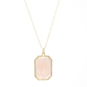 Clover Emerald Cut Morganite Necklace