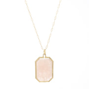 Clover Emerald Cut Morganite Charm