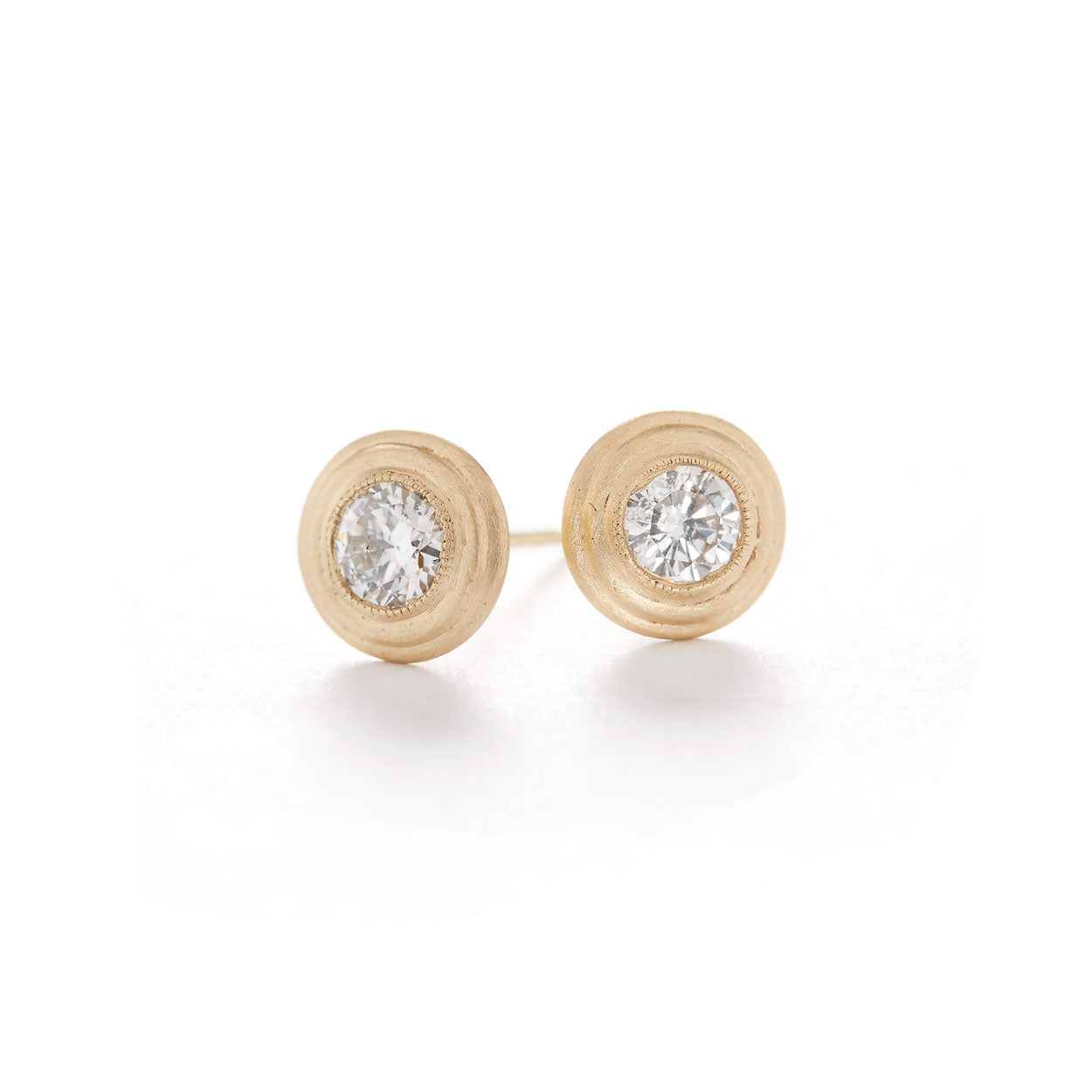 Diamond Clover Stud Earrings in Rose Gold