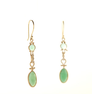 Dewdrop Chrysoprase Drop Earrings