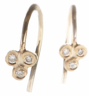 Dewdrop Diamond Tri Cluster Earrings
