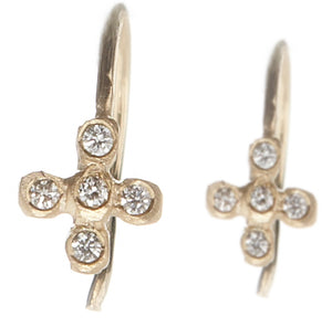 Dewdrop Diamond Cross Earrings