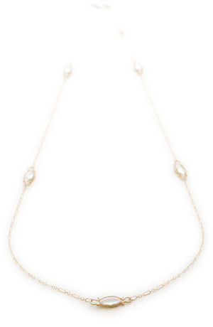 Dewdrop Quartz Long Necklace
