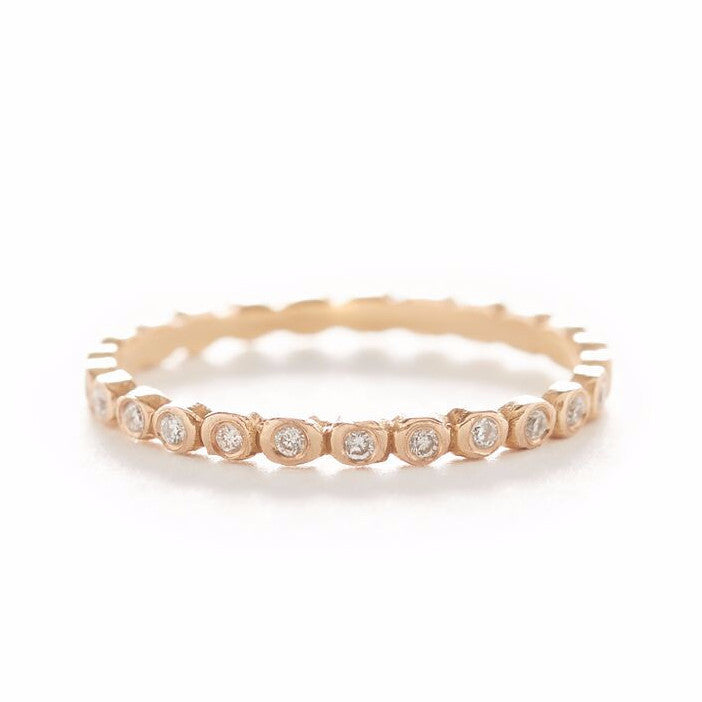 Dewdrop Small Diamond Band _ Rose Gold