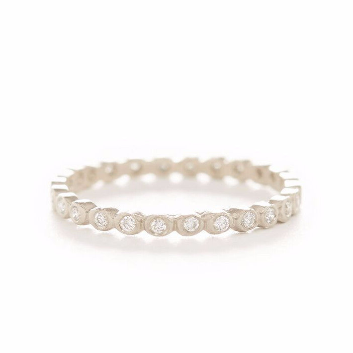 Dewdrop Small Diamond Band - White Gold