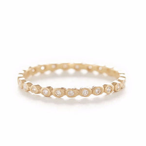 Dewdrop Small Diamond Band - Yellow Gold