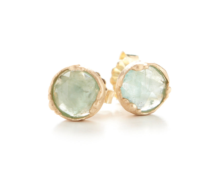 Dewdrop Emerald Stud Earrings