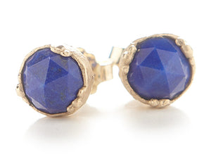 Dewdrop Lapis Stud Earrings