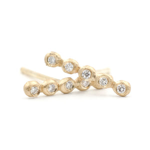 Dewdrop Diamond Long Line Stud Earrings