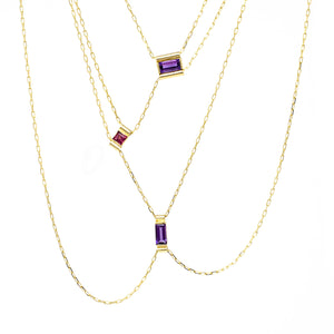 Graceful Garnet Amethyst Drape Necklace