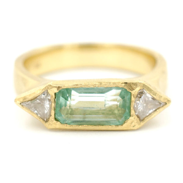 Etruscan Emerald Diamond Ring - Jennifer Dawes Design