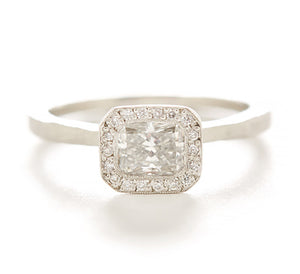 Etruscan Radiant Cut Diamond Halo Ring