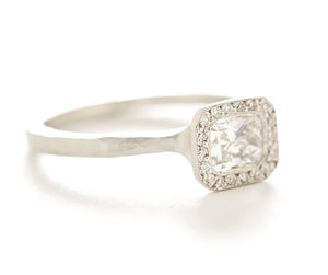 Etruscan Radiant Cut Diamond Halo Ring