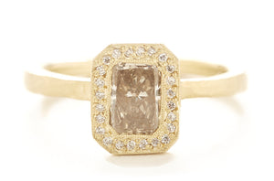 Etruscan Cognac Diamond Halo Ring